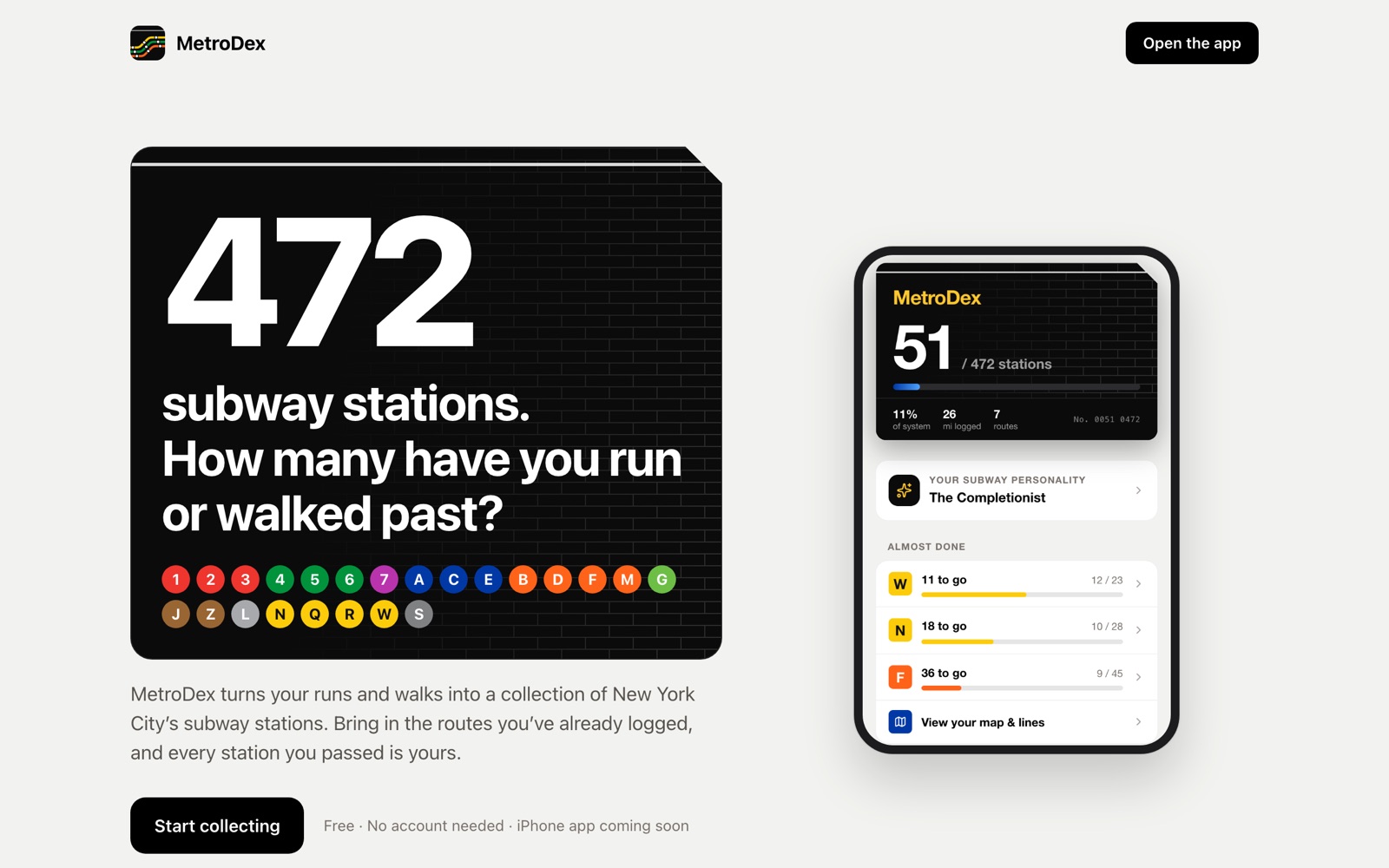 MetroDex homepage: 472 subway stations. How many have you run or walked past?